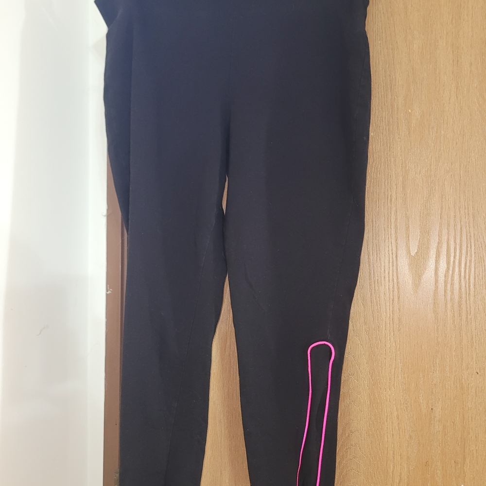Torrid Black Leggings with Pink Accent